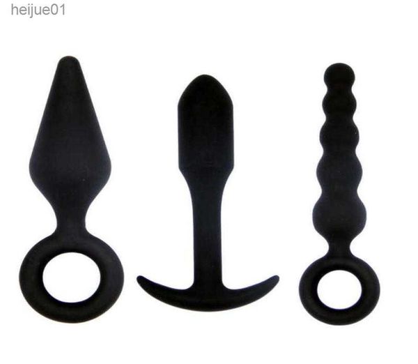 Itens de massagem 3 tipos de plugue anal de silicone plug anal expansor aberto dildo massageador de próstata dilatador anal masturbador masculino casais7971635 L230518