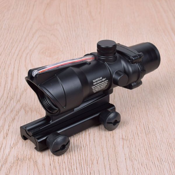 Trijicon ACOG 4X32 Fiber Gözler Optik Taktik Gözler Tüfek Kapsamı Chevron AR15 HK416 için Avcı Avı- Chevron Kırmızı