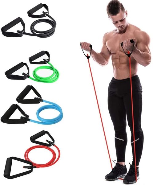 Fasce di resistenza 5 livelli Resistenza Yoga Pull Rope Bands Maniglie Elastico Sport Bodybuild Home Gym Allenamenti Allenamento muscolare Fascia in tubo di gomma 230605