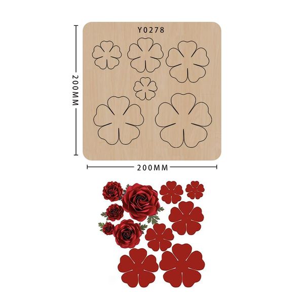 Carimbo de madeira morre Diy Rose Flower Pingente Fnife Mold Decoration Scrapbooking Craft