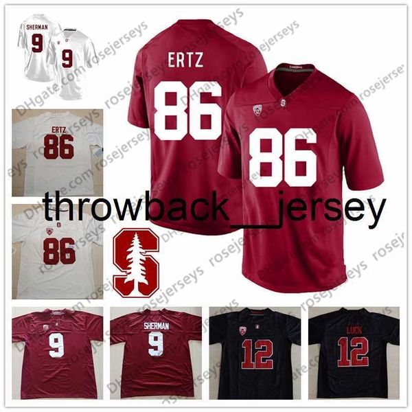 thr NCAA Stanford Cardinal # 9 Richard Sherman 12 Andrew Luck 86 Zach Ertz 89 Doug Baldwin 16 Jim Plunkett Men Youth Kid Football Jersey