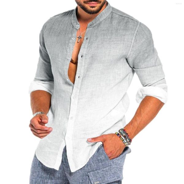 Camiseta Masculina Bodysuit Romper Camisa Masculina Gradiente Botão Casual Manga Curta Praia Verão Top Treino Compressão