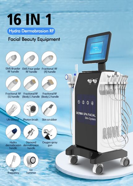 16 em 1 hidratão de dermoabrasão jato de casca de oxigênio Light Facial Leving Máquinas de beleza PDT Terapia