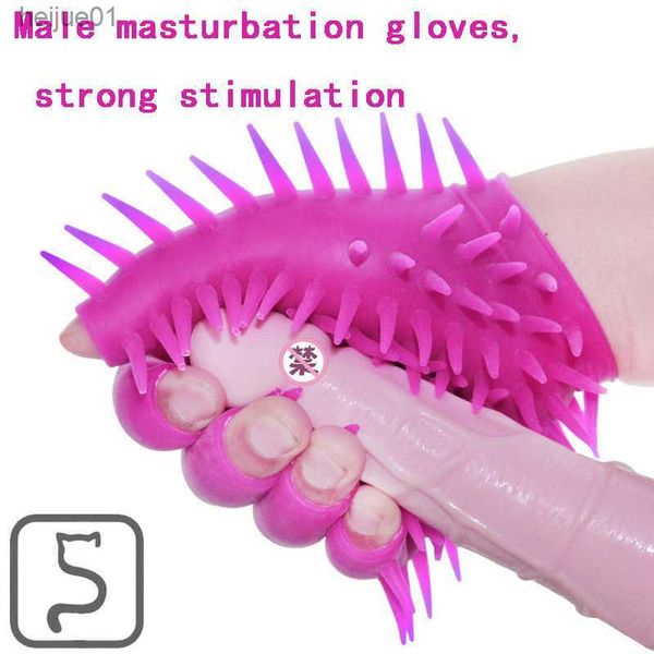 Artículos de belleza Spike guantes sexy para masturbación masculina erótico dedo vibrador parejas productos juguetes para adultos herramientas hombre L230518