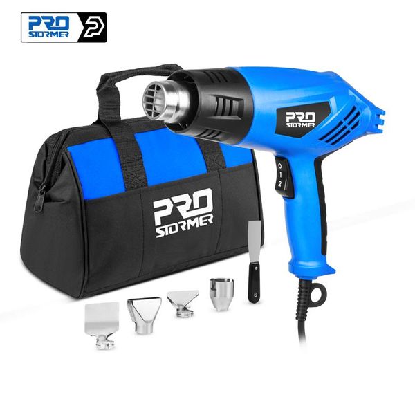 Pistola de calor Warmtepistool 2000W elétrica variável de 2 velocidades filme laminado com quatro bicos de fixação da PROSTORMER