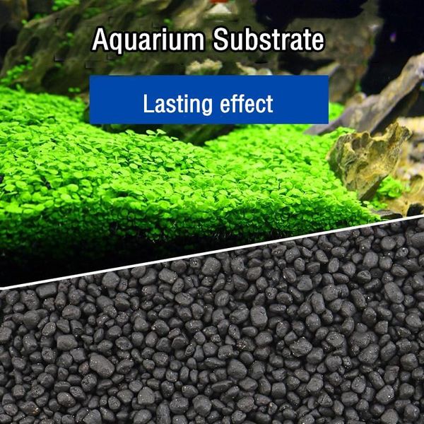 Substrat, 500 g, Aquariumboden, Substrat, Dünger, schwarzer Ton, Kies, für natürlich bepflanztes Aquarium, Süßwasser, poröses Substrat