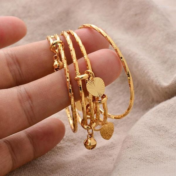 Bangle Luxury Baby Bracelets Золотой цвет Dubai детские ювелирные украшения подарка на день рождения