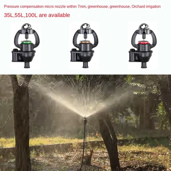 10 pçs/pacote Acoplamento Interno Micro Aspersor Compensação de Pressão Soquete Interno Micro Bocal em 35 55L 100L Capacidades Micro Eficiente Irrigação Jardim