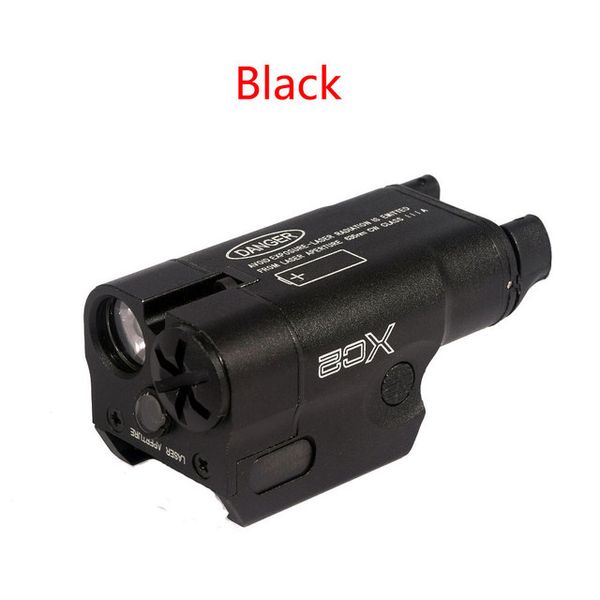 Torcia a pistola compatta a luce laser XC2 con LED tattico laser a punto rosso MINI luce bianca 200 lumen Torcia softair-Blakc