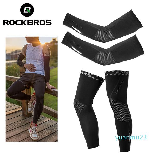 Aquecedores de perna de braço ROCKBROS Ciclismo Correndo Inverno Fleece Mangas de Braço Quente Respirável Esportes Cotoveleiras Capas de Braço de Fitness Basquete