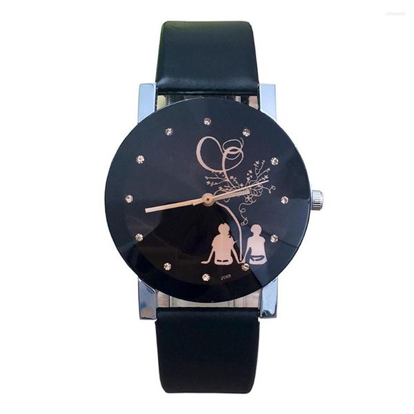 Armbanduhren Damenuhr Mode Quarz Paar Stilvolle Spire Glas Armbanduhr Einfache Diamant Rückansicht Set Geschenk