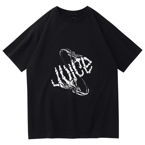 Maglietta da uomo VLONE per uomo e donna stampata lettera V sul retro T-shirt con stampa di moda Giovani studenti T-shirt semplice mezza tinta unita allentata Top camicie Camicia nera Y1