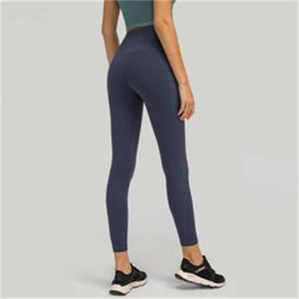 LL Çıplak Hisset Karın Kontrol Butt Asansör Yoga Pantolon Spor Elastik Nefes Alabası Vücut Geliştirme Taytları Kadın Yüksek Bel Fiess Gym Egzersiz Tozlukları Yan Cepler