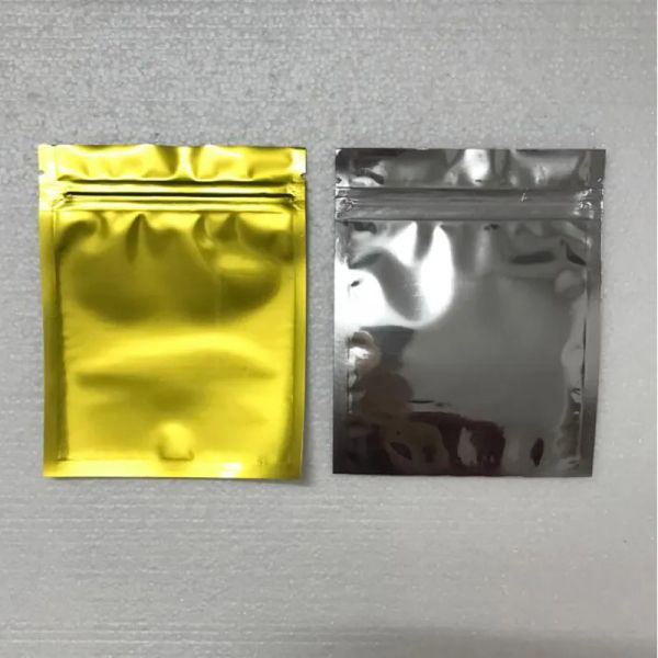 200 шт. Чистые мешки Mylar Sample Packets Металлические алюминиевые конфеты Упаковка на молнии, запечатываемая пластиковая фольга для чайных закусок классики