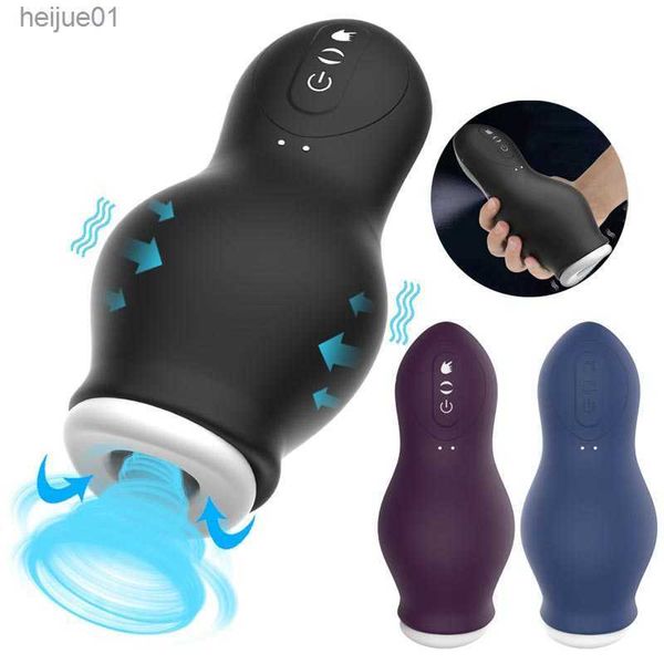 Sexy Pigiama Ventosa Spinta Vibratore Per Uomini Muschie Pene Mungitrice Pene Uomo Adulto Silicone Masturbatore Maschile Donne Porna Giocattoli L230518