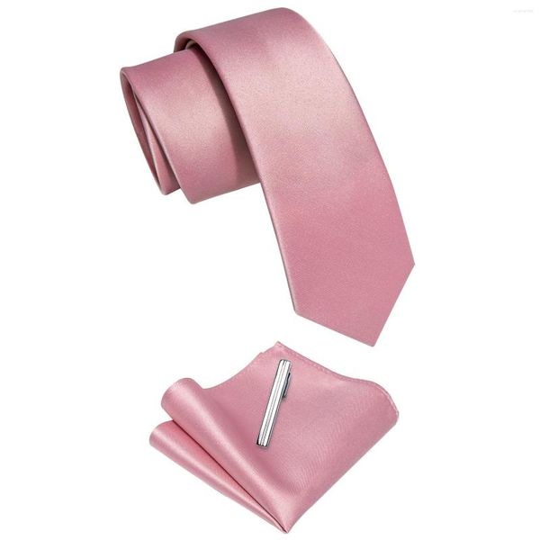 Gravatas Borboletas Rosa Romântica Gravata Sólida Para Homem Camisa Colete Acessórios Moda Magra Gravata Masculina Corbatas Para Hombre Bolso Quadrado Presentes