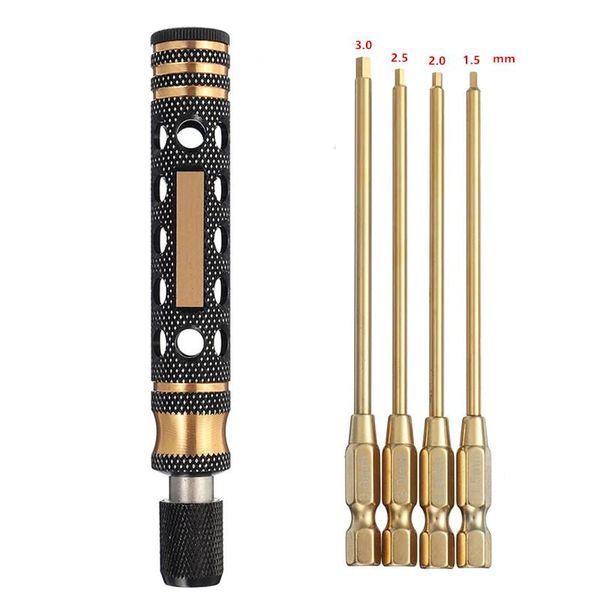Schroevendraaier 1.5/2,0/2,5/3,0 mm 4 in 1 Sechskantschraubendreher für RC -Flugzeug Flugzeugmodellmodellsminderung und Reparaturwerkzeug