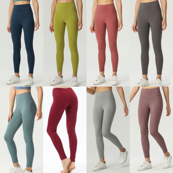 Lu Align Lu Womens Fitness Yoga Sweatpants High Rise Tight Yogas Calças Nuas Calças Esportivas Menina Leggings Atléticas Respirável Elasticidade Comprimento Total Sexy