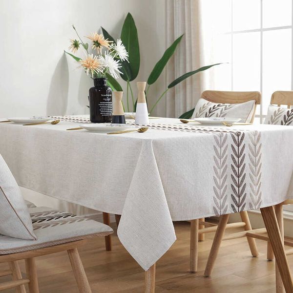 Toalha de mesa retangular com design de trigo, decoração simples de festa, toalha de mesa retangular para decoração de mesa de aniversário de casamento r230605