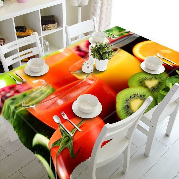 Toalha de mesa retangular com estampa de frutas, toalha de mesa para decoração de casa, à prova d'água, cobertura para mesa de jantar, piquenique, tapete r230605