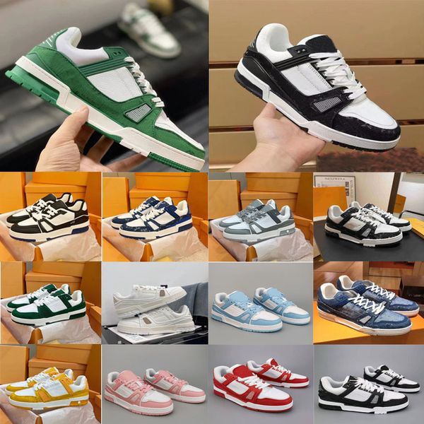 Scarpe casual di design di lusso Sneaker da ginnastica con logo in rilievo Triple bianco rosa azzurro cielo nero verde giallo denim sneakers basse da uomo scarpe da ginnastica da donna EUR 36-45 z67