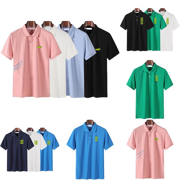 AAA Kalite Fransız Marka Tasarımcı Polos Markası Küçük Timsah Nakış Giyim Mektubu Polo T-Shirt yaka gündelik tişört tişört