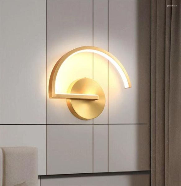 Lampade da parete Moderne e minimaliste Decorazioni per la casa Soggiorno Camera da letto Comodino 12W AC110-240V Led Sconce Oro Luce corridoio Decorazione