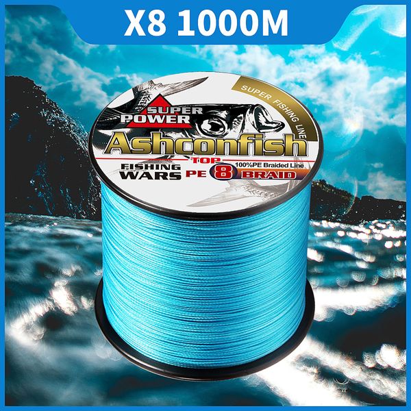 Braid Line Super Longline Fishing Line 1000M 8 Fili 6 10 200 300LB Strong Fishing Cords PE Braided Lines Fishing 0.1-1.0mm Fishing Rope 230603