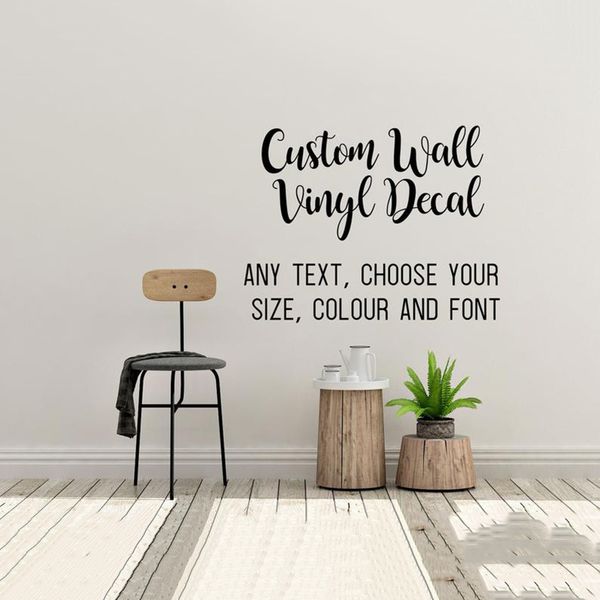 Projete seu próprio decalque de parede personalizado para decoração de berçário, adesivo para quarto de crianças, vinil autoadesivo, design de decalque personalizado com citações CN