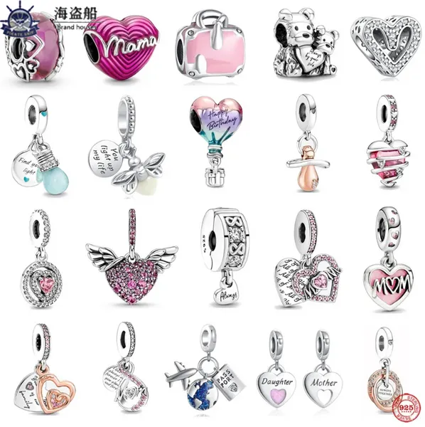 Charms Pandora Contas de prata esterlina Pendente Charm Lâmpada que brilha no escuro Dupla