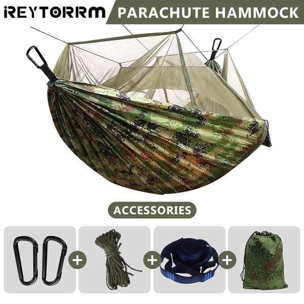 Portaledges Camping Hammock con zanzare Mosquito a doppia marca di viaggio con cinturini da albero 51 Loop possono contenere 300 kg per lo zaino in spalla per escursioni 230603