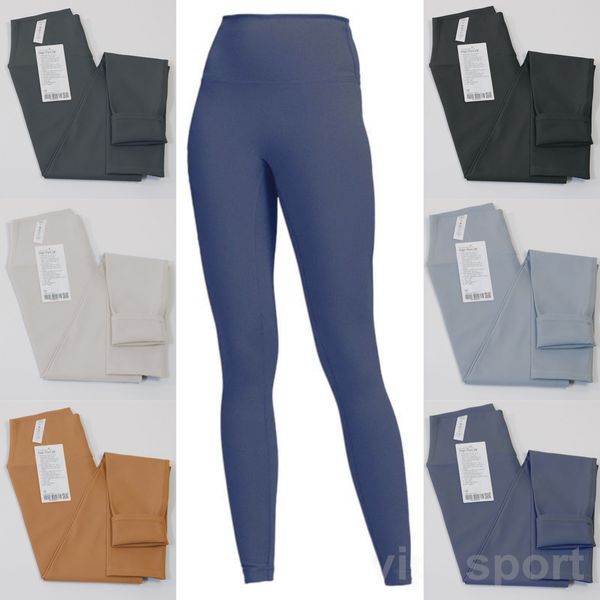 Lu Align Lu Mulheres Jogging Calça de moletom longa Fitness Calças para ioga Menina Calças espessas Cintura alta Nua Comprimento total Respirável Magro Nona calça Definir