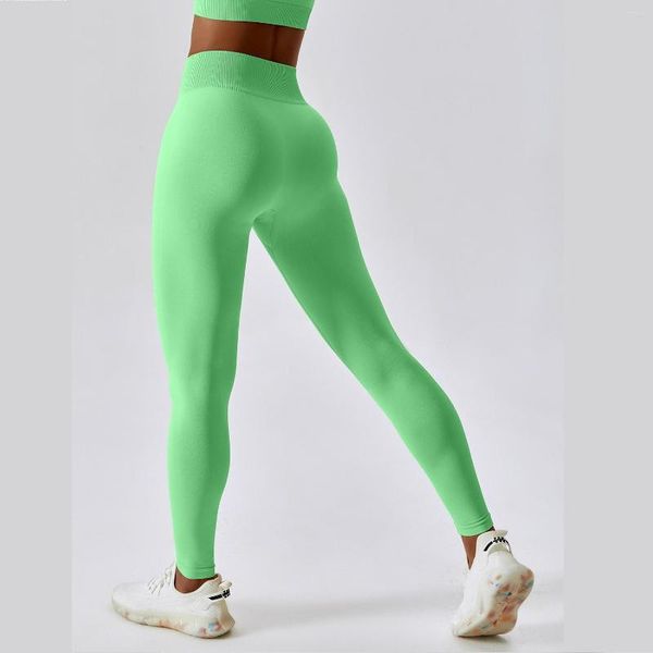 Calças femininas femininas leggings para ioga, academia, nádegas sem costura, apertadas, esportivas, corrida, fitness, macio, respirável, nu, confortável