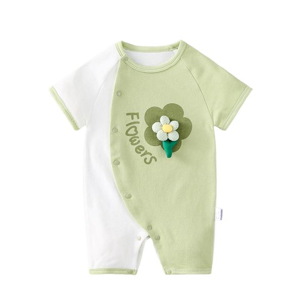Erkekler ve kadınlar için bebek yaz kıyafetleri pamuk kısa kollu ince paragraf tırmanma kıyafetleri bebek yaz giyecek sevimli kıyafetler