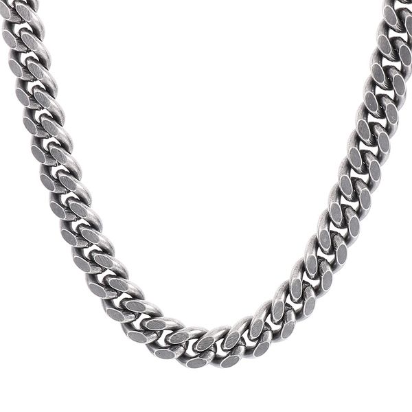 Vintage Black Cuban Curb Link Chain Mens Necklace Aço Inoxidável Hip-Hop Jóias Para Cool Handsome Gifts.boyfriends.husband.son.father Gifts 8mm/10mm 26inch