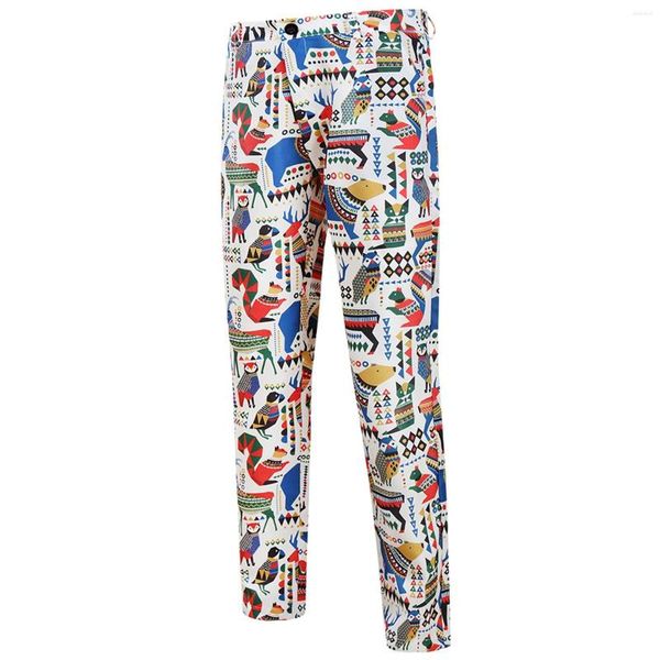 Pantaloni da uomo Moda uomo Casual Stampa modello Art Abito vintage