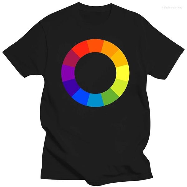 Erkek Tişörtleri Renk Dairesi Palet Gömlek Sanatçısı Ressam Sanat Öğretmeni Tshirt Erkekler 2023 Yaz Pamuklu Gündelik Kısa Kol Üstleri Tee
