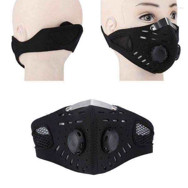 Caschi da moto Antivento Antipolvere Sport Ciclismo Maschera per il viso Carbone attivo Metà inverno Caldo Corsa all'aperto Sci da bici