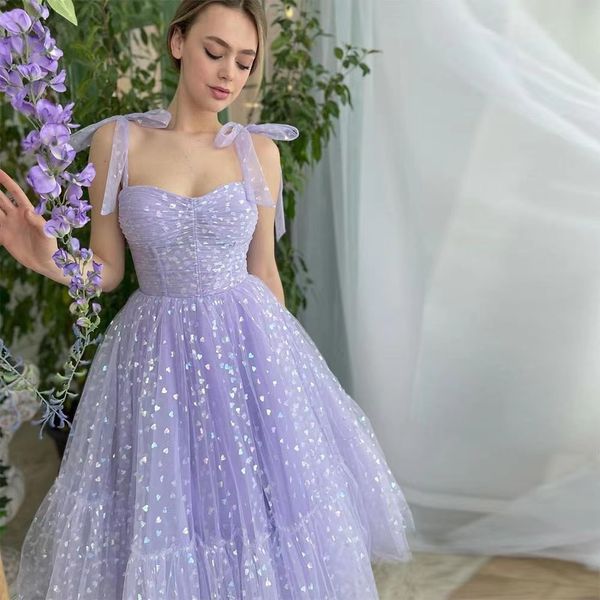 Abiti da ballo viola scintillanti Abito da sera per ragazze nere Abiti da festa bling senza maniche Abiti Vestidos Noche Abito da cocktail da donna Abito sexy elegante anche vestito