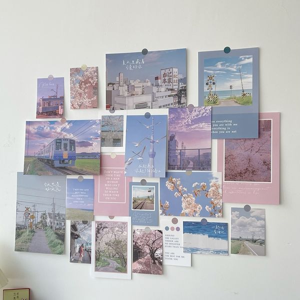 Ins Nordic Retro Wand Dekorative Foto Karte Aufkleber Schlafzimmer Kunst Postkarte Dekoration DIY Wand Karte Aufkleber Fotografie Requisiten