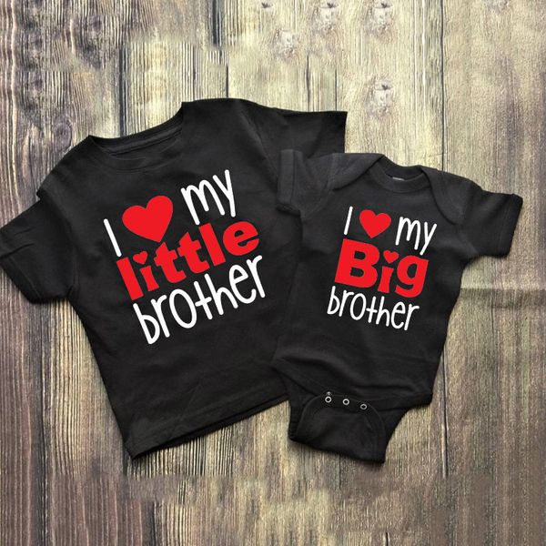 Roupas combinando para família Camisas combinando Camisas para irmãos Conjunto de 2 I Love My Big Brother Irmãozinho Camisas combinando para irmãos Presentes para chá de bebê 230605