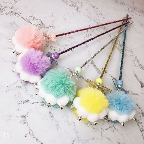 Brinquedos de penas para gatinhos engraçados, bola de pelúcia, sino, varinha, brinquedos de plástico, brinquedos para gatos de estimação, 1 peça, bastões interativos, suprimentos para gatos