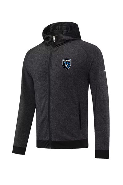 San Jose Earthquakes Giacche da uomo giacca sportiva per il tempo libero Cappotto caldo autunnale felpa con cappuccio da jogging all'aperto Camicia cappotto sportivo casual