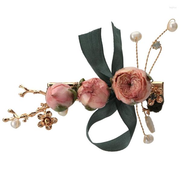 Bomboniera YY Mori Girl's Word Clip Accessori per capelli vintage Side Real Flower Bang