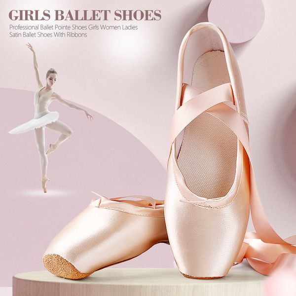 Flache Schuhe Professionelle Ballett-Spitzenschuhe Mädchen Damen Band-Ballettschuhe Performance-Schuhe Übungs-Tanzschuhe mit Bändern 230605