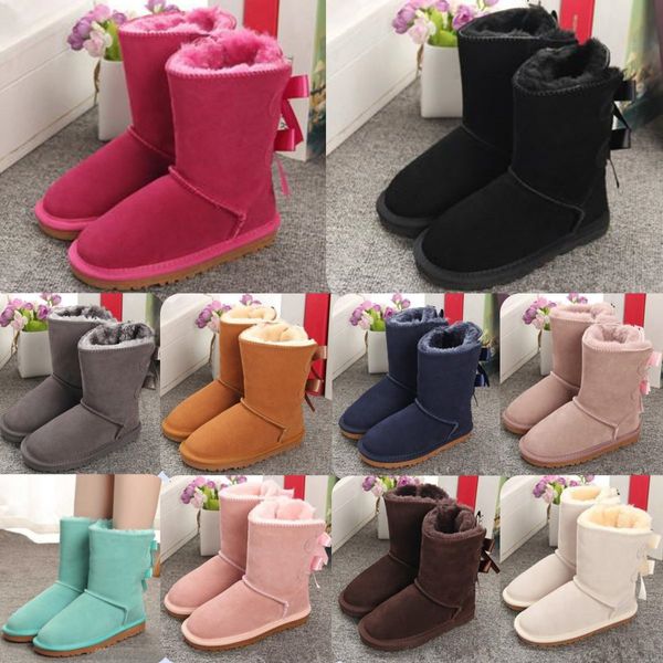 Australia bambini ragazze fiocchi stivali uggi Bailey II Scarpe invernali scarponi da neve Classic designer sneaker wggs bambini gioventù bambino ug bambino scarpa calda uggly bambino neonati scarpe