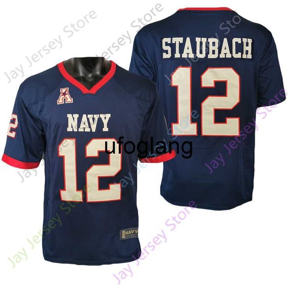 coe1 2021 New NCAA Navy Midshipmen Jerseys 12 Roger Staubach College Football Jersey Tamanho Marinha Adulto Jovem