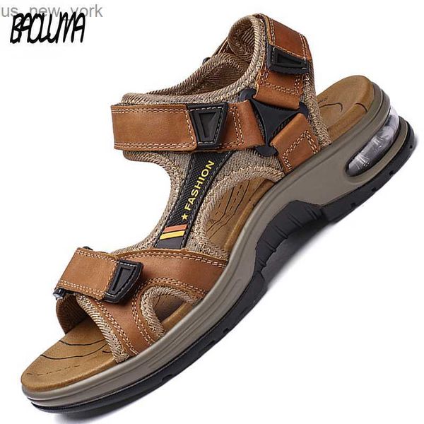 Vendita calda Sandali in pelle da uomo estivi Pantofole da uomo Designer Soft Flat Sandali da spiaggia da uomo Classic Buffer Outdoor Scarpe da trampoliere L230518