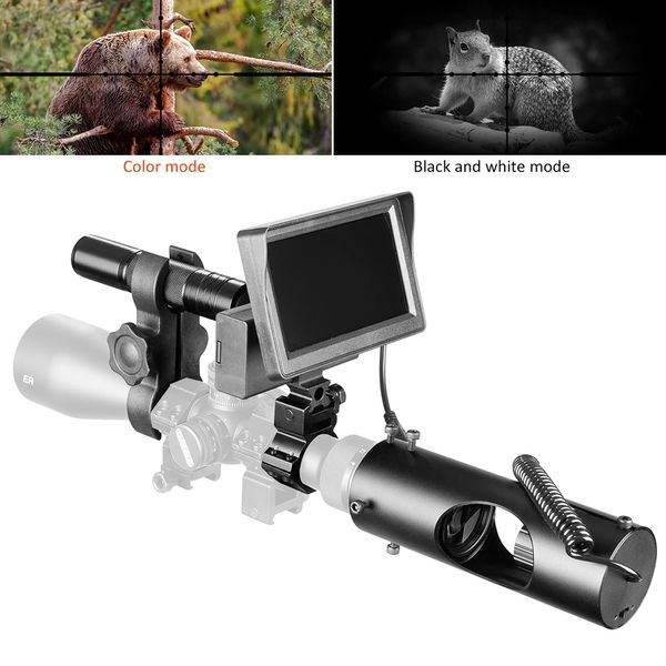 Fire Wolf Night Vision Riflescope Hunting Outdoor Scopes OpticsSight Tactical Day Night Mode Digital Infrared Monitor Fill light