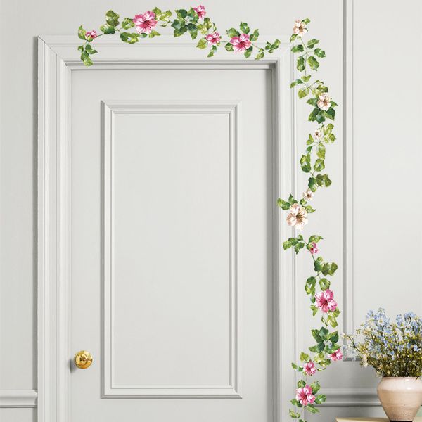 Adesivos de parede flor videira casa quarto decoração quarto banheiro adesivo botânico parede móveis porta casa decoração interior